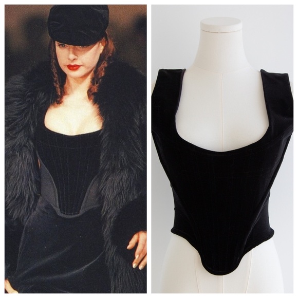 Vivienne Westwood Tops - Vivienne Westwood Gold Label Vintage Black Velvet 90s Corset